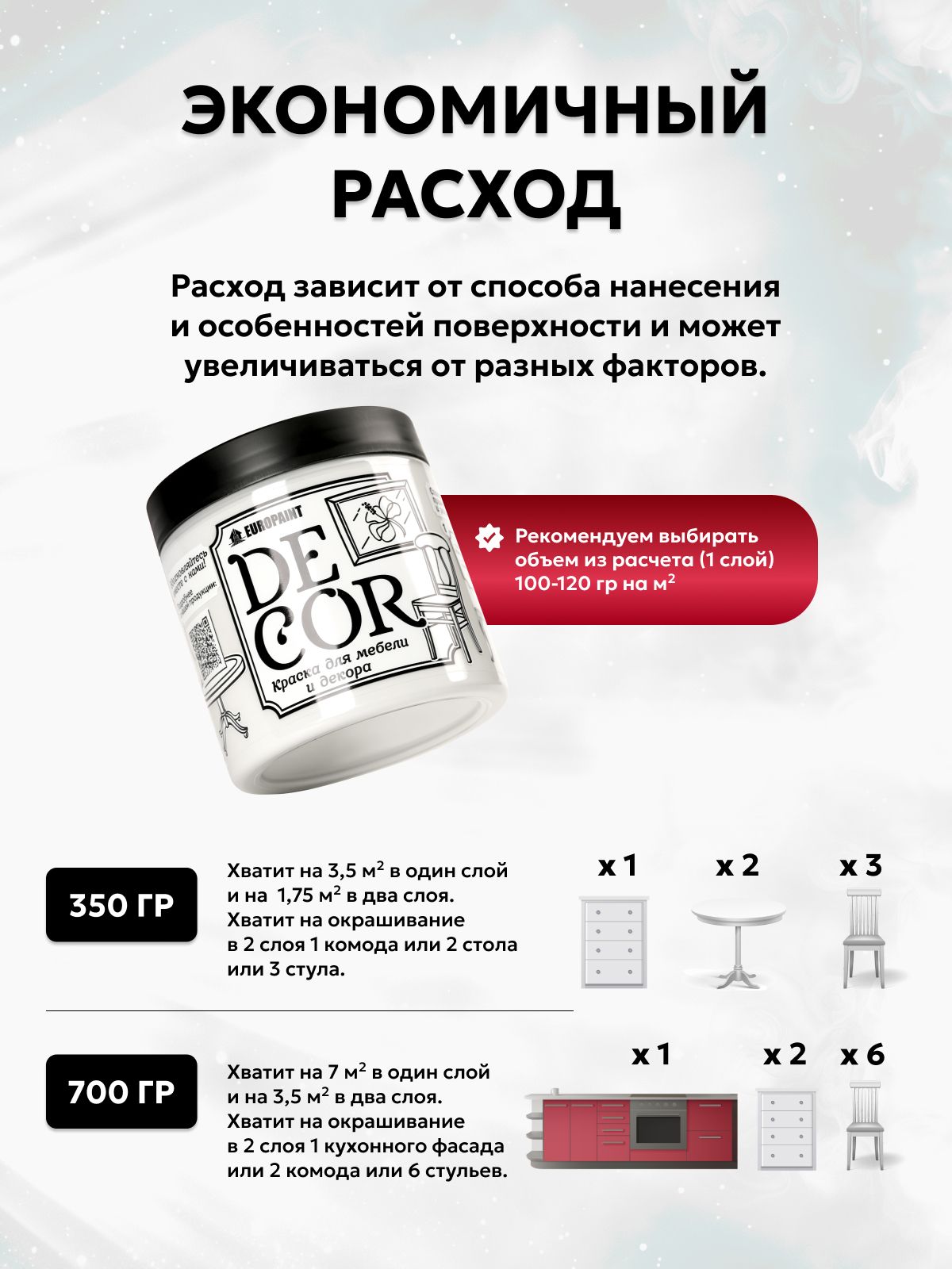 Краска для мебели, декора деревянных поверхностей глубокоматовая, тропа троллей